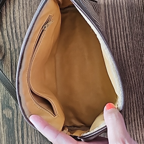 LAST DAY! Mark Cross 1845 Vintage Canvas and Leather Zebra Stripe Bag - Picture 10 of 14